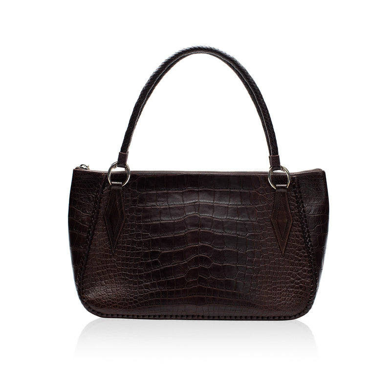 Queen Mary Brown Alligator Tote