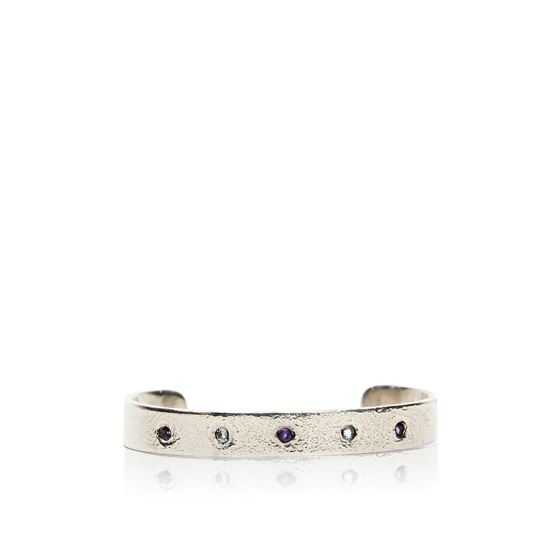 Sterling Silver Cuff with Amethyst and Blue Topaz