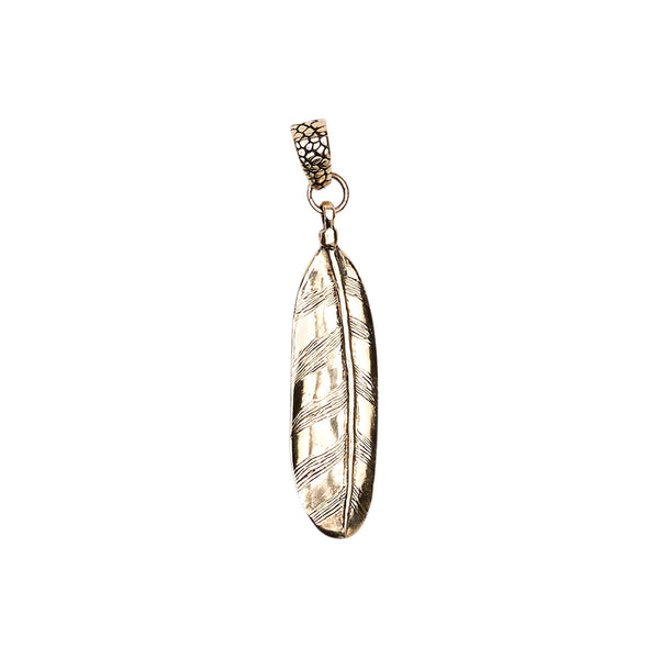 Owl Feather Pendant-Small 14k Gold