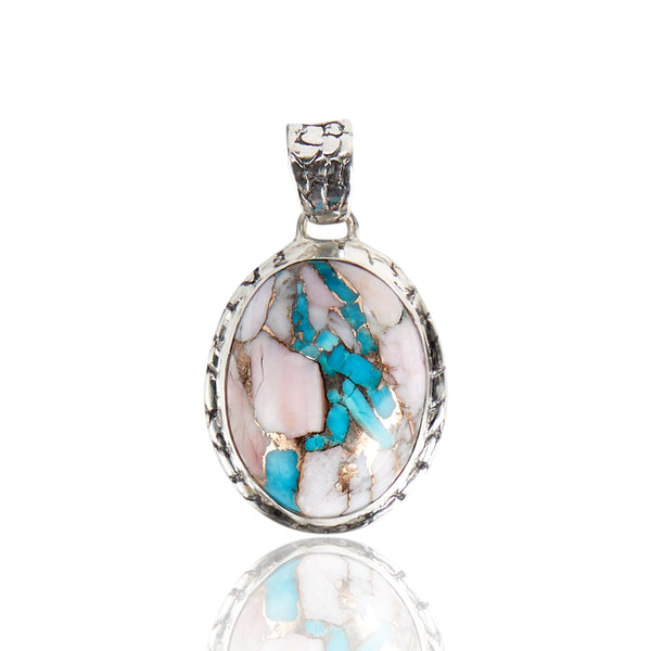 Sterling Silver Ostrich Mojave Turquoise Pendant