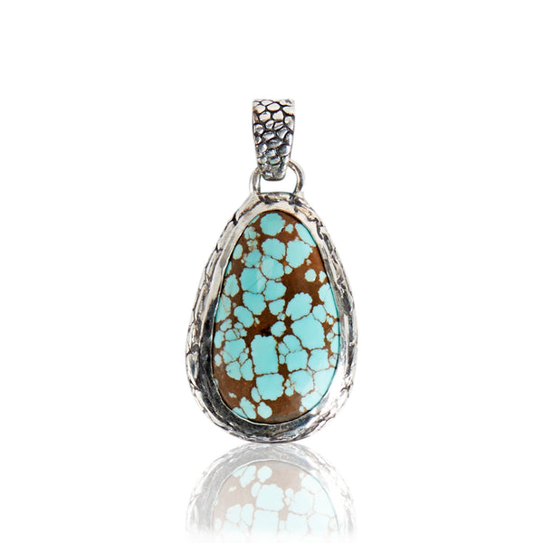 Sterling Silver Ostrich American Turquoise Pendant